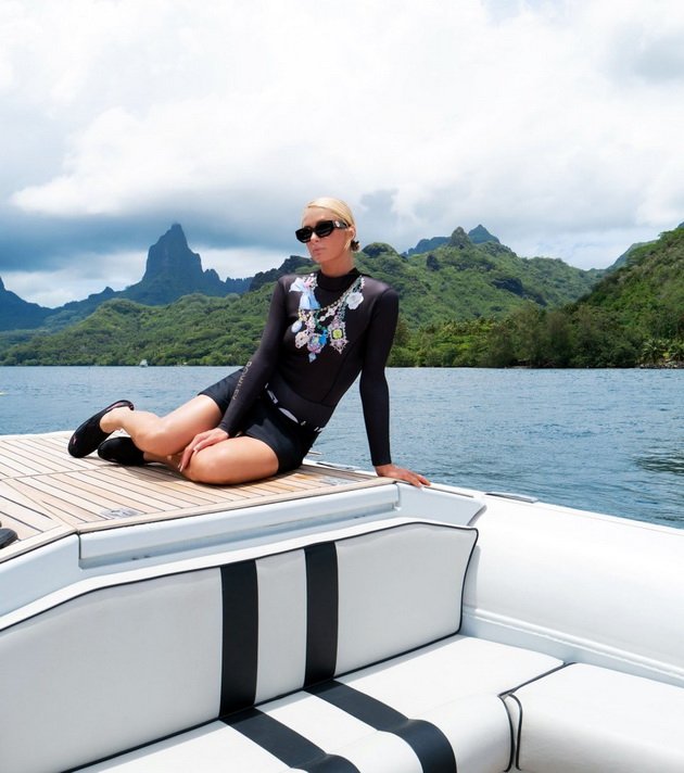 Paris Hilton enjoys a honeymoon in Bora Bora with her new husband