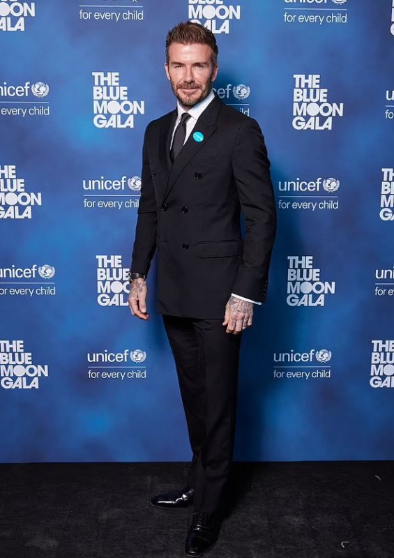 David Beckham with his son Romeo at a UNICEF gala in London