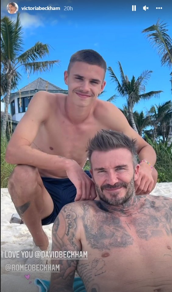 Christmas Vacation: Victoria and David Beckham with children on the beach