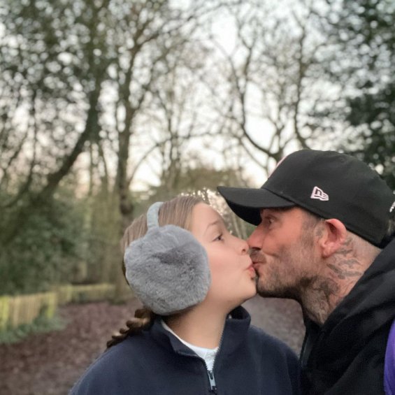 David Beckham shared a photo of him kissing his 10-year-old daughter in the mouth - It caused a lot of comments