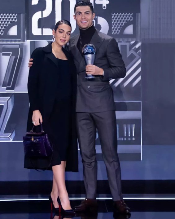 Cristiano Ronaldo alongside Georgina and their eldest son received a FIFA award