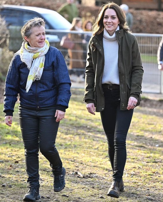 Duchess Catherine was chopping wood during a visit to a forest kindergarten in Copenhagen