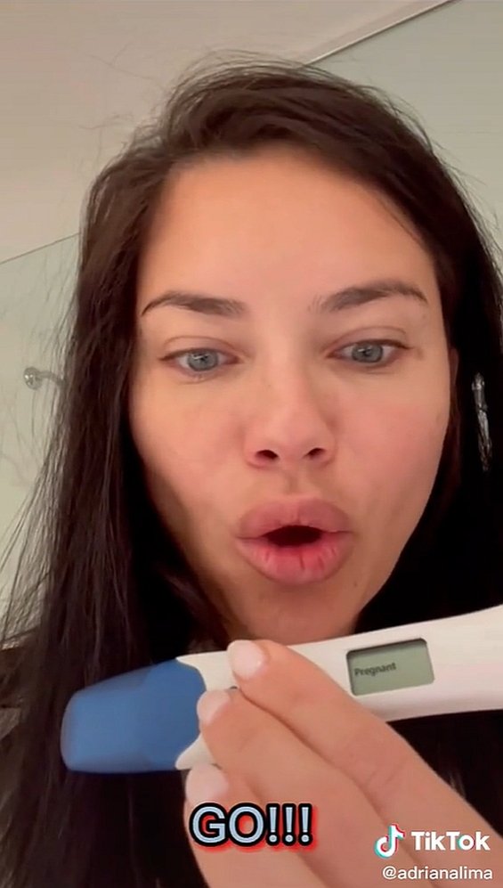 Adriana Lima announced that she is pregnant with her third child with a fun video