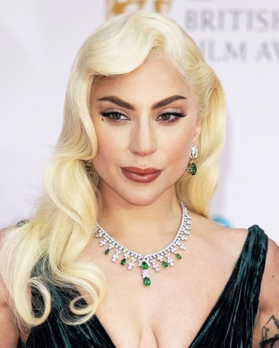 Lady Gaga posed glamorously on the red carpet at the BAFTA 2022
