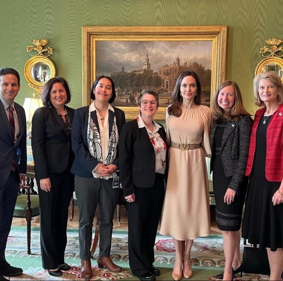 Angelina Jolie with her daughter Zahara at the White House