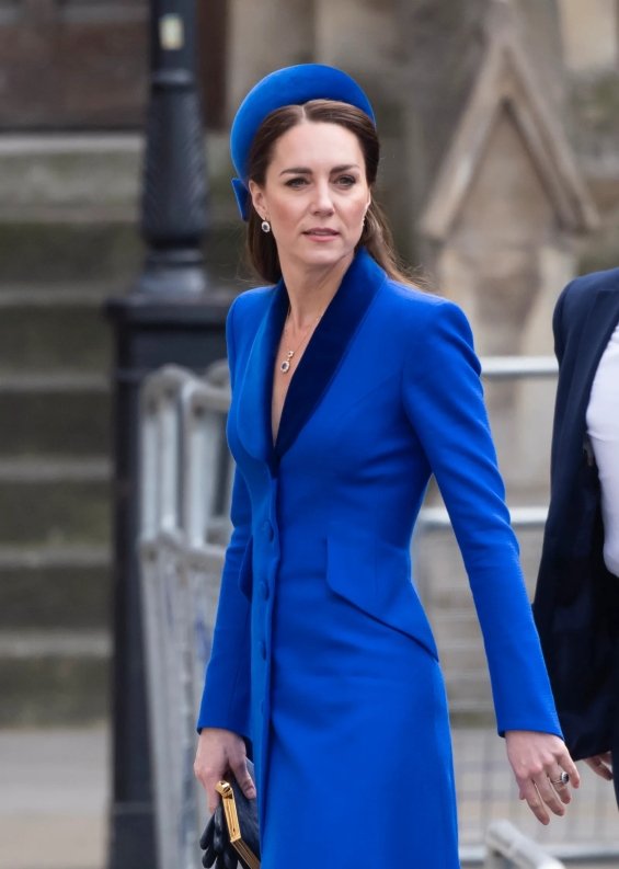 Duchess Catherine in elegant styling at a ceremony in London