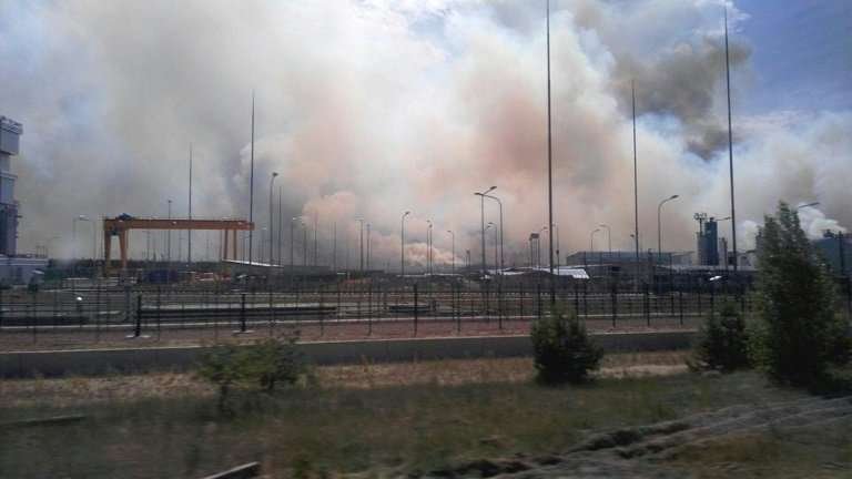 Large forest fire in the restrictive zone around the Chernobyl nuclear power plant