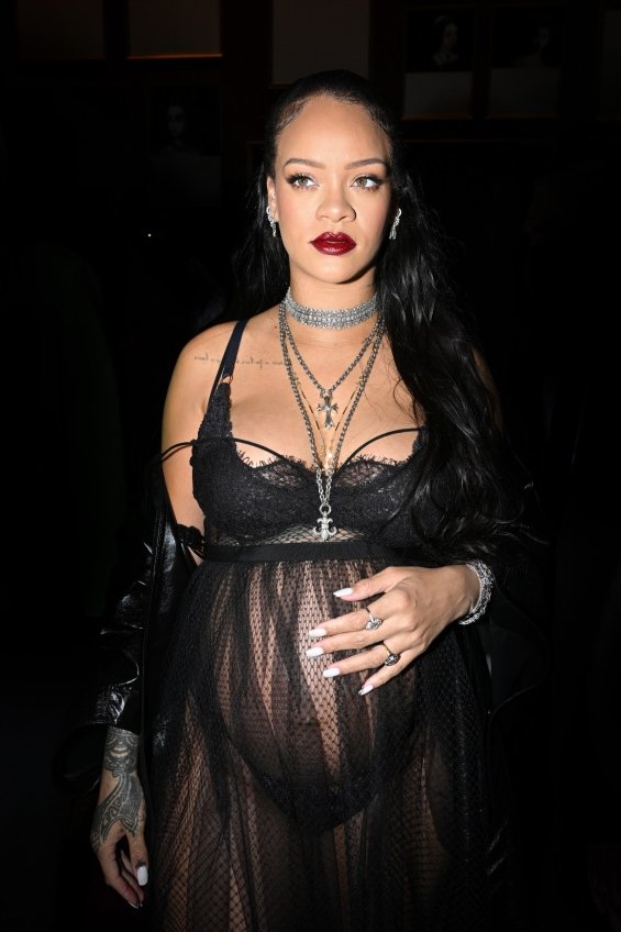 Rihanna provocative in see-through lingerie at the Dior show in Paris