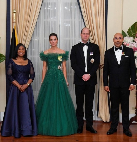 Duchess Catherine and Prince William elegant at a Jamaican reception