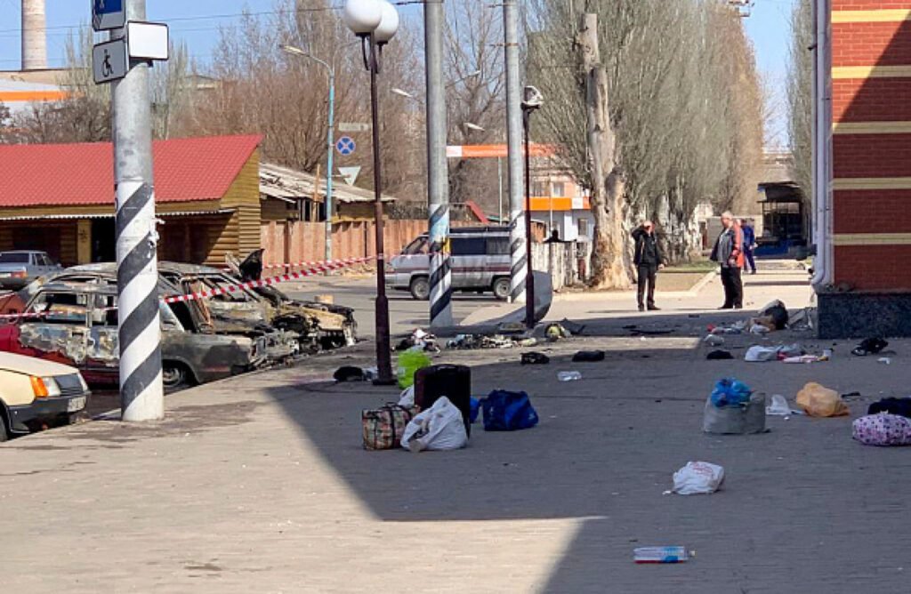 At least 20 people have been killed in a rocket attack on a train station in the Ukrainian city of Kramatorsk