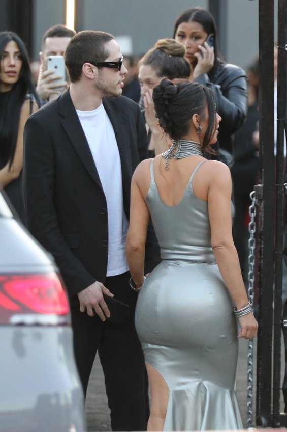 Kim Kardashian highlights curves in silver creation with new boyfriend Pete Davidson