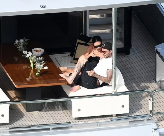 Paparazzi photos: David and Victoria Beckham relax on a luxury yacht