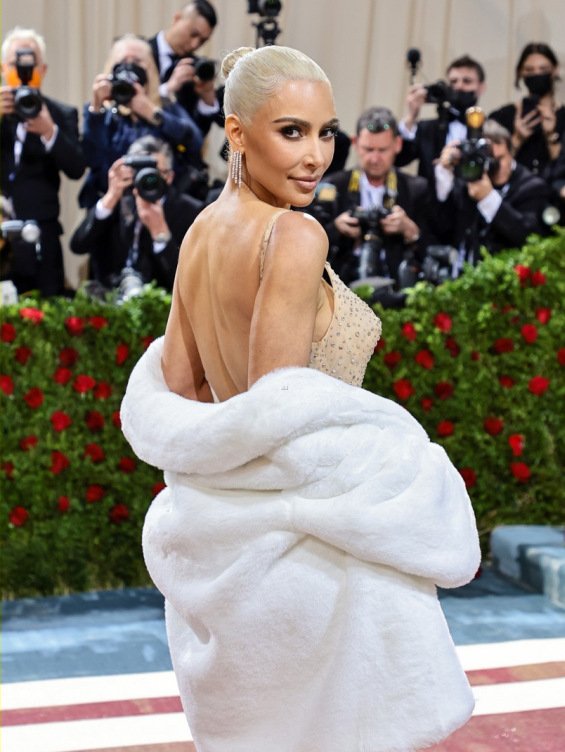 Kim Kardashian in a $5 million dress worn by Marilyn Monroe with Pete Davidson at the Met Gala