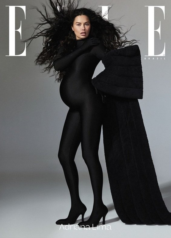 Pregnant Adriana Lima in a new photoshoot for Elle Brazil