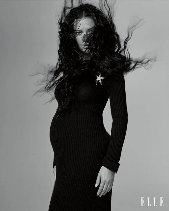 Pregnant Adriana Lima in a new photoshoot for Elle Brazil