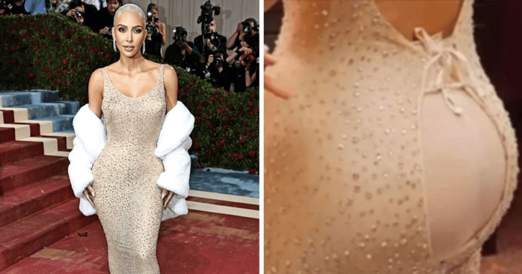 Kim Kardashian has been criticized for ruining Marilyn Monroe's dress