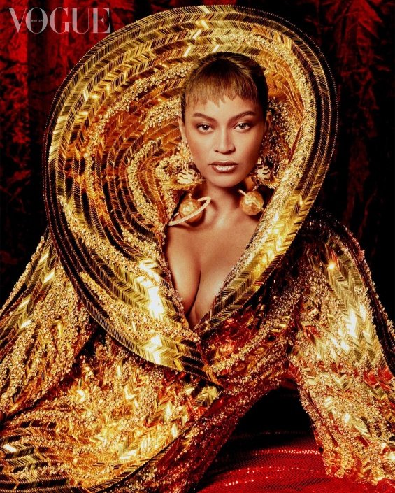 Beyoncé in an editorial for Vogue after announcing a new album