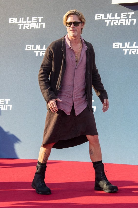 Brad Pitt in a skirt