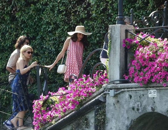 George and Amal Clooney were photographed with their little twins on vacation in Italy