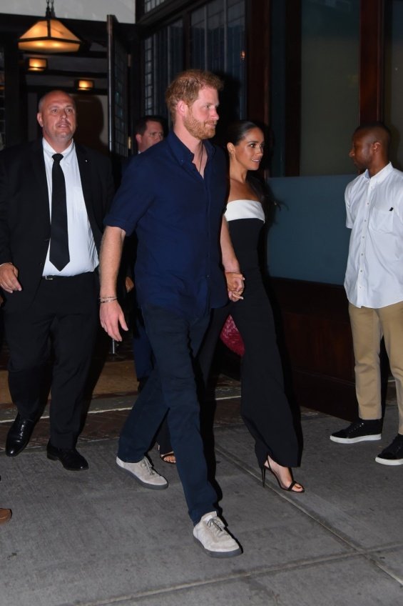 Meghan Markle photographed on an evening out with Prince Harry