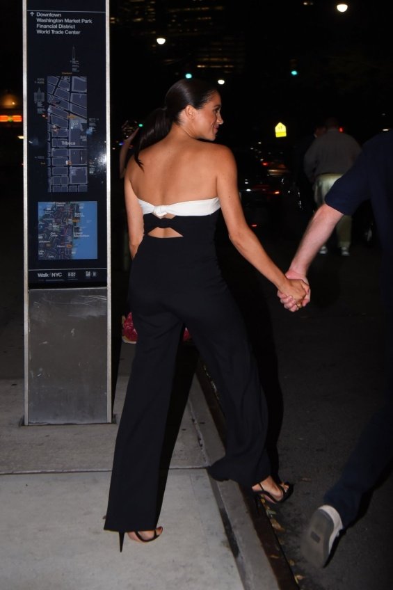 Meghan Markle photographed on an evening out with Prince Harry