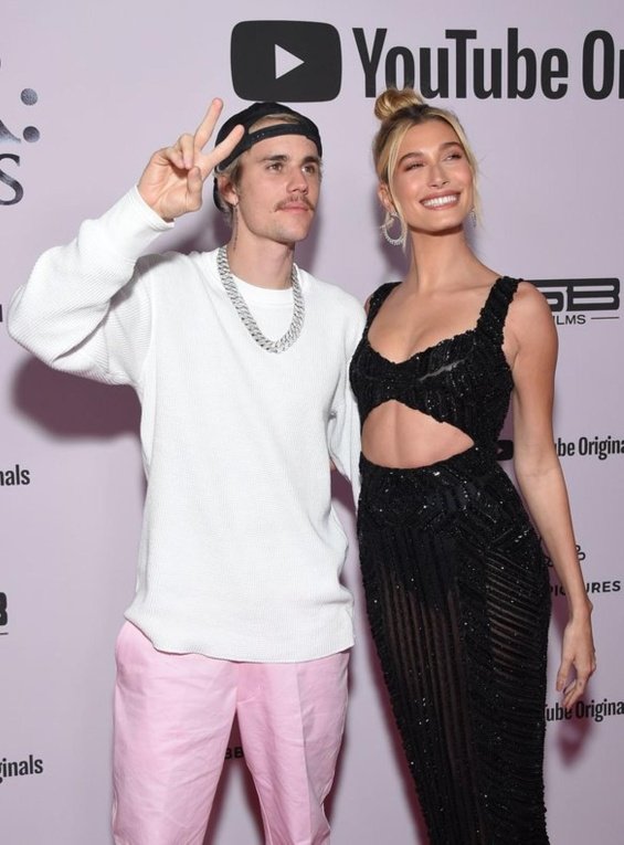 Hailey Bieber shared a photo of her swollen belly