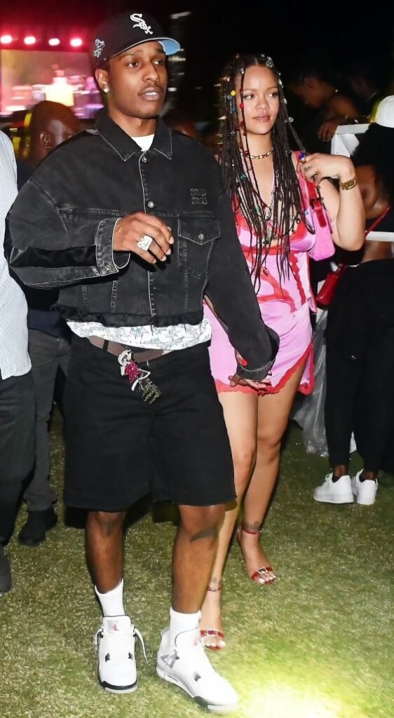 Rihanna in a miniskirt in the arms of ASAP Rocky at a music festival in Barbados