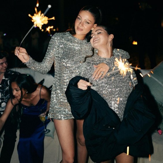 Selena Gomez and Nikola Peltz welcomed the New Year in matching dresses and got the same tattoos