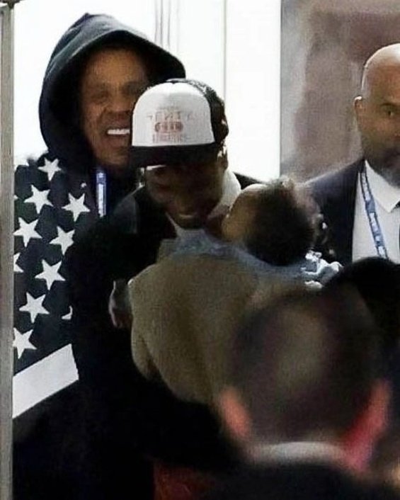 ASAP Rocky was at the Super Bowl with his son to cheer on Rihanna