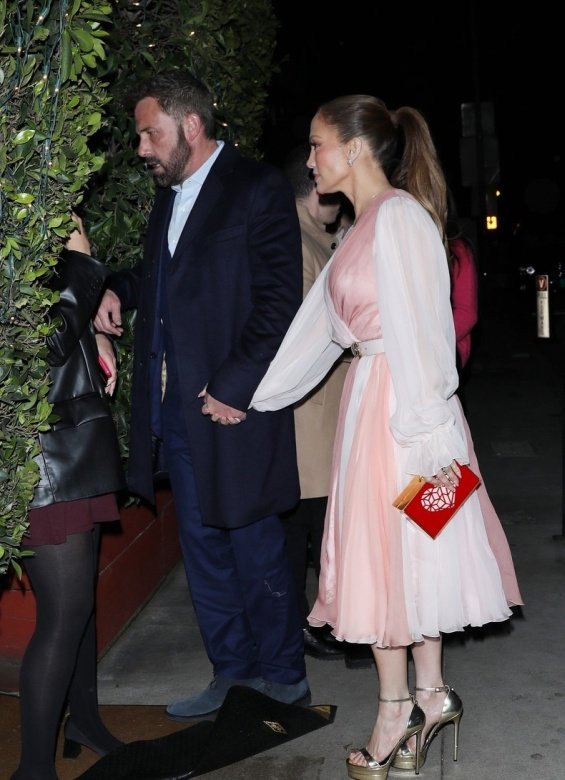 Jennifer Lopez and Ben Affleck at a romantic dinner for St. Valentine after getting love tattoos