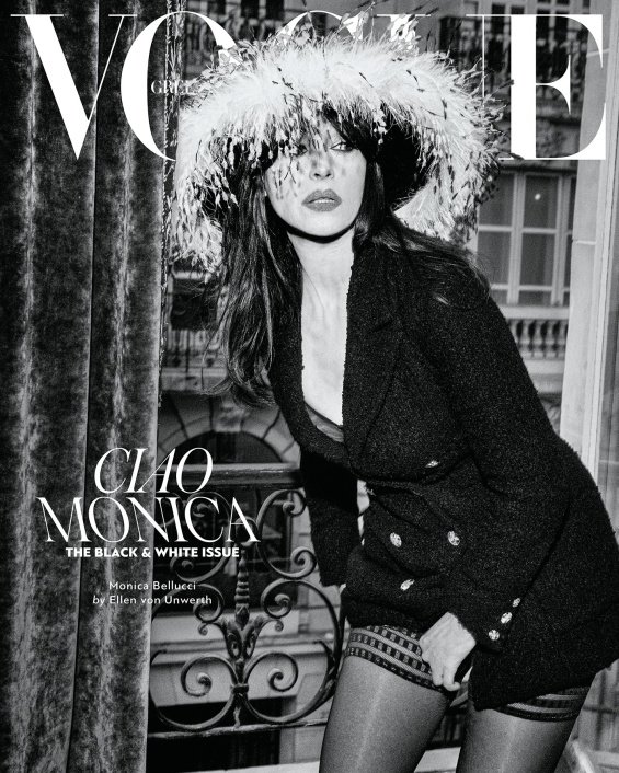 Monica Bellucci posed for an editorial for Vogue Greece