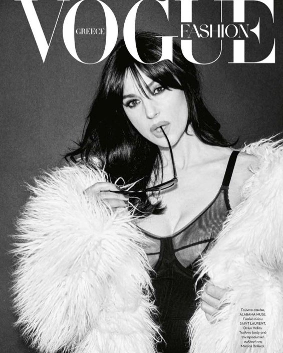 Monica Bellucci posed for an editorial for Vogue Greece