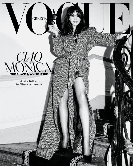 Monica Bellucci posed for an editorial for Vogue Greece