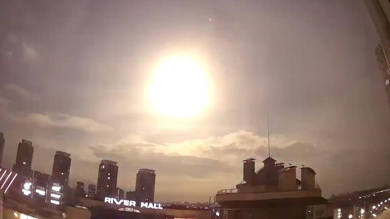 A mysterious flash lit up the sky over Kyiv