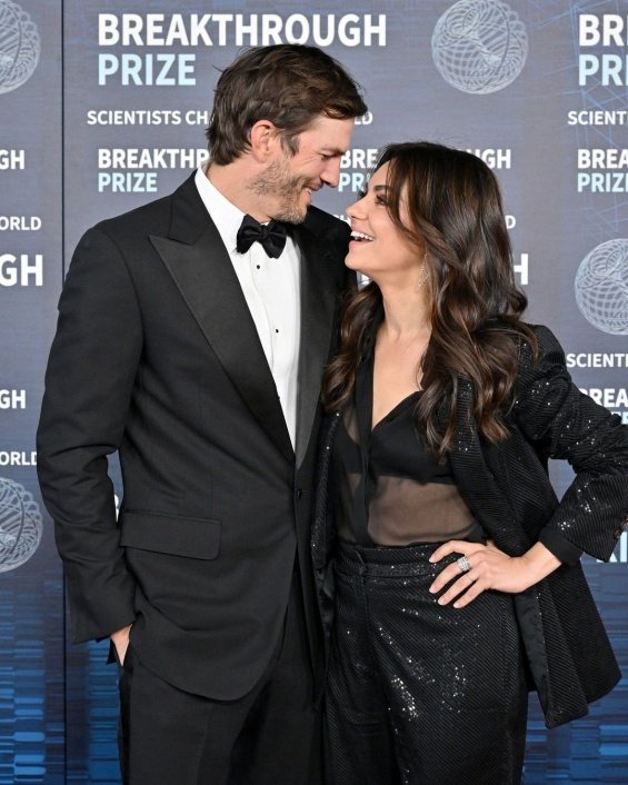 Mila Kunis and Ashton Kutcher stylishly matched on the red carpet in Los Angeles