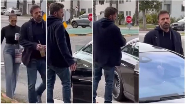 Ben Affleck shows his frustration as JLO enters the car - Caught on camera!