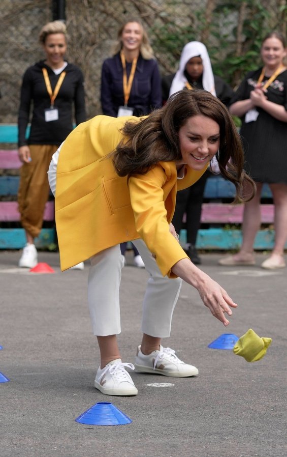 Princess Catherine in Sneakers for Kelly Holmes' Charity Visit Combining Sophistication and Fashion