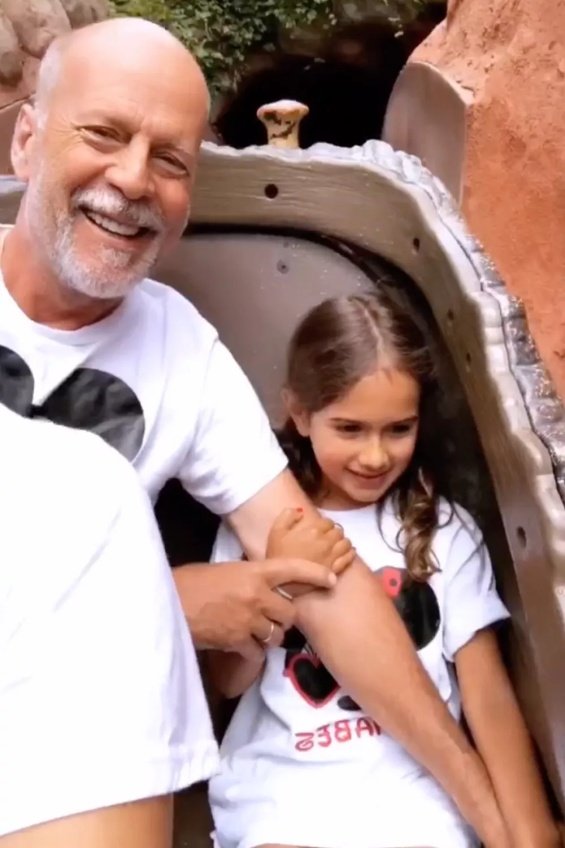 Bruce Willis Enjoys Happy Day at Disneyland With Daughter