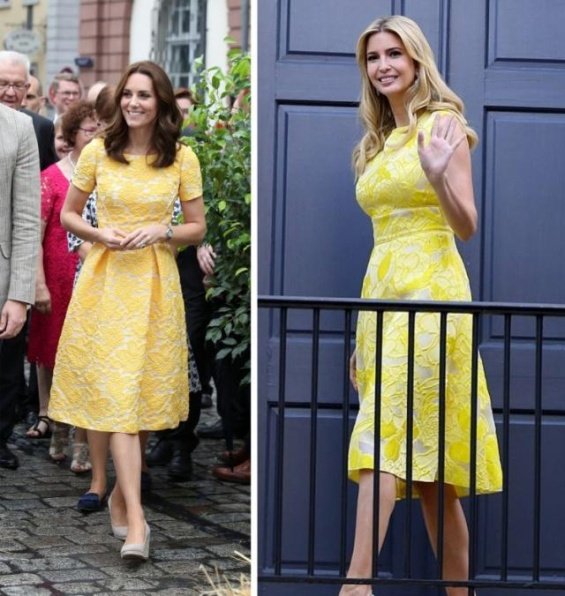 Princess Catherine and Ivanka Trump in the same creation with a different color (Style battle)