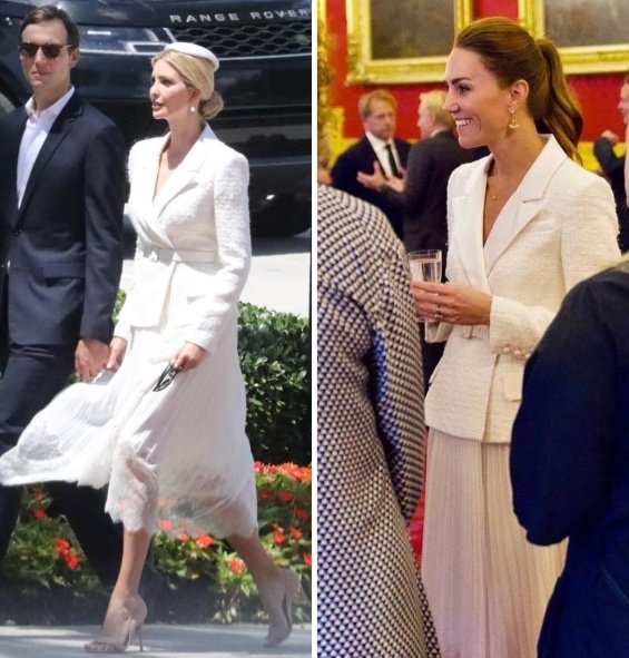 Princess Catherine and Ivanka Trump in the same creation with a different color (Style battle)