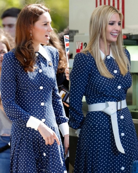 Princess Catherine and Ivanka Trump in the same creation with a different color (Style battle)