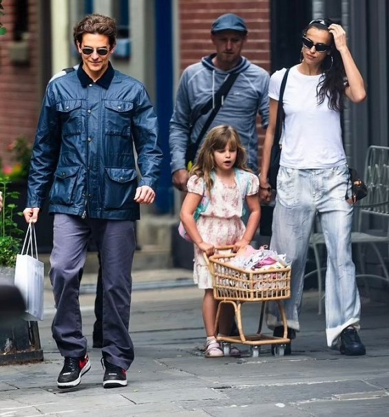 Irina Shayk And Bradley Cooper Hug On A Walk With Their Daughter Lea