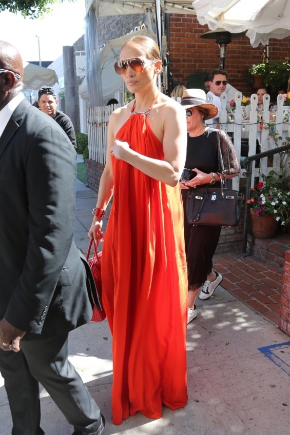 Jennifer Lopez Turns Heads in Striking Red Outfit in Los Angeles