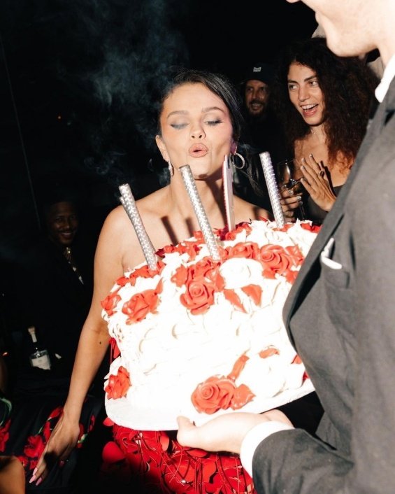 Selena Gomez In A Red Dress At Her 31st Birthday Party