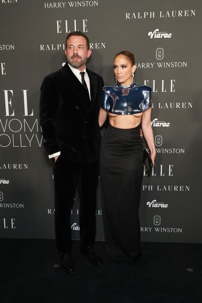 Jennifer Lopez Wears Futuristic Breastplate Alongside Ben Affleck On The Red Carpet