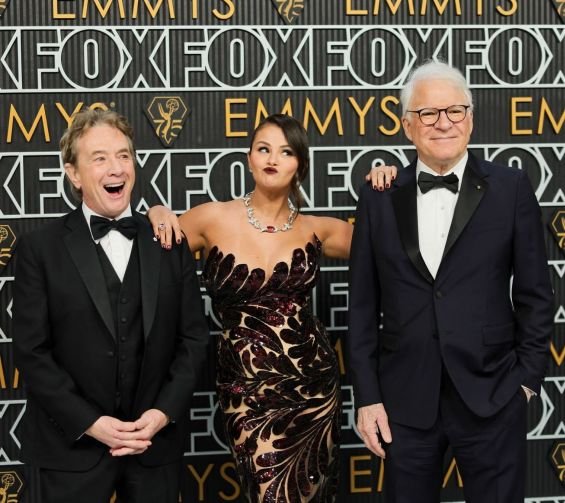 Selena Gomez Updates Sheer Trend With 450,000 Sequins in Oscar de la Renta Dress at Emmy Awards 2023