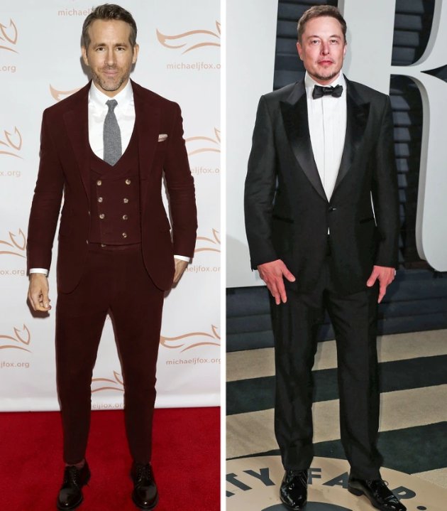 Ryan Reynolds and Elon Musk - 188cm