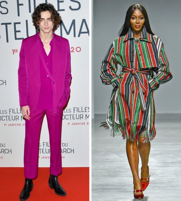 Timothée Chalamet and Naomi Campbell - 178cm