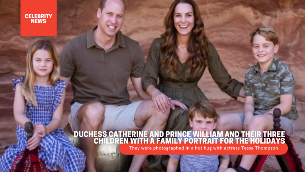 Christmas card Duchess Catherine and Prince William and their three