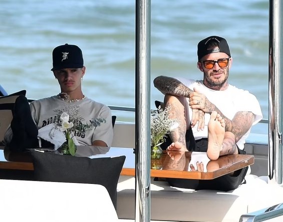 Paparazzi photos: David and Victoria Beckham relax on a luxury yacht